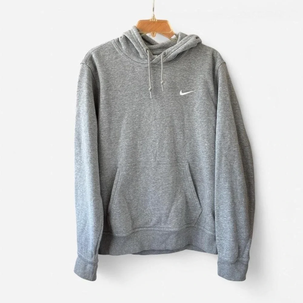 Nike grey cotton hoodie with‎ embroidered swoosh Size M